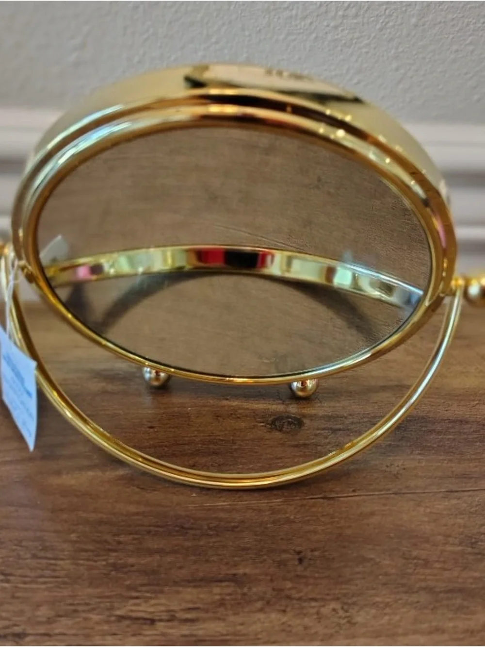 Kimball & Young Gold Plated Solid Brass 4xxxx magnification Table Mirror NWOB